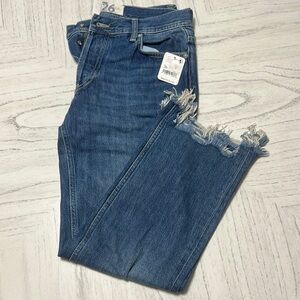 We The Free Frayed Hem Blue Women's Jeans